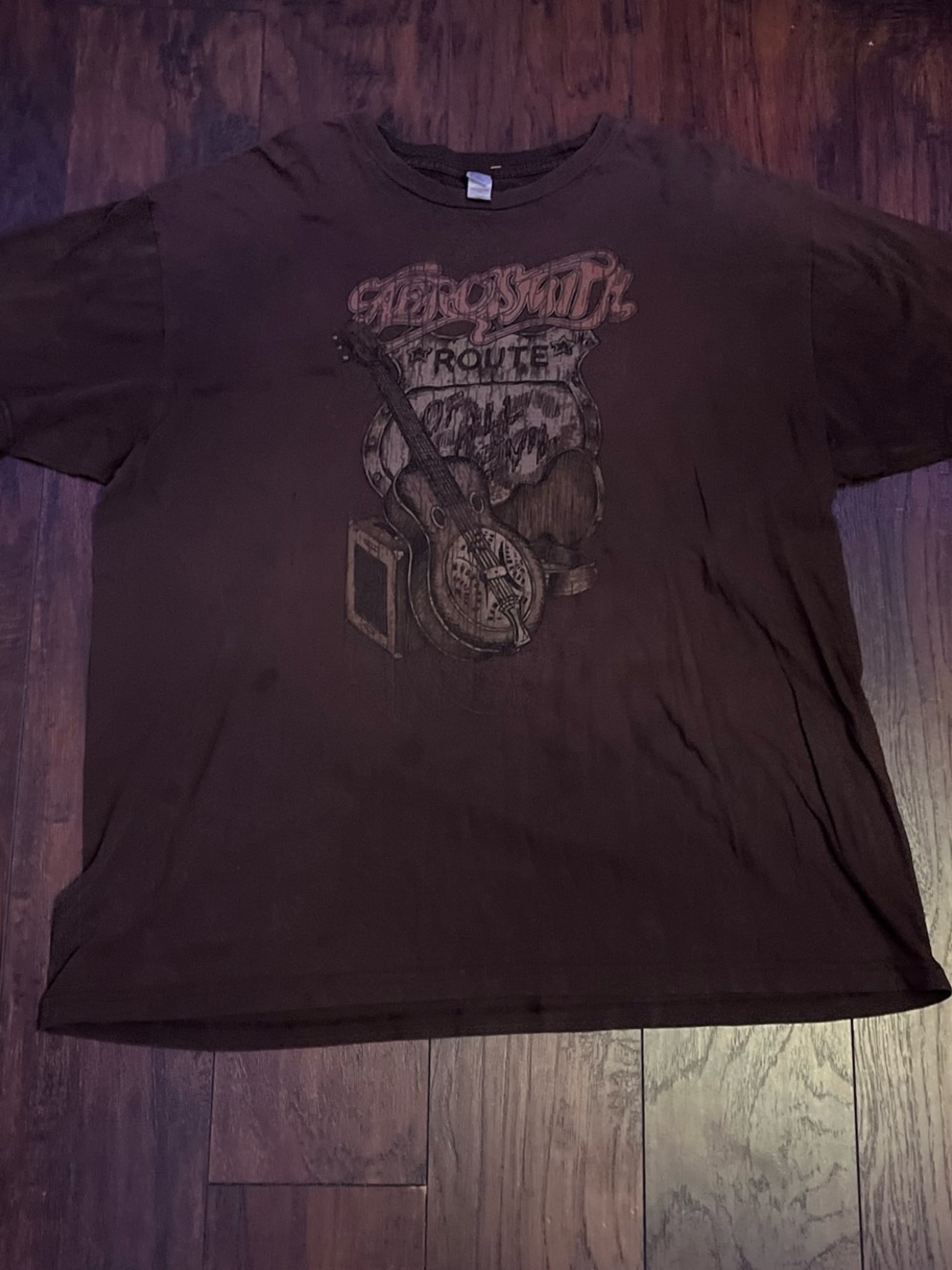 Tultex Brown Aerosmith Graphic Short Sleeve Tee